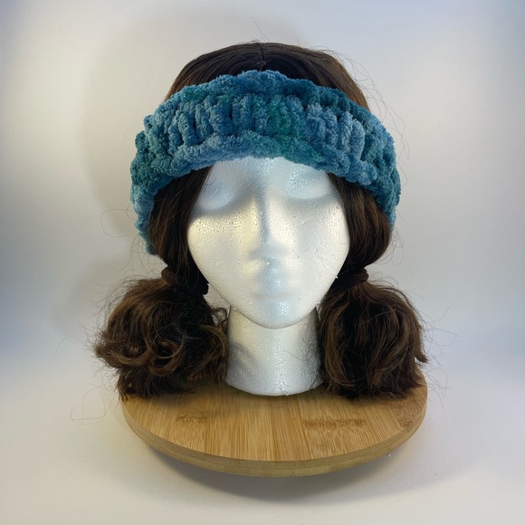 Handmade Kid’s Super Soft & Cozy Winter Headband/Ear Wrap - Variegated Teal - Picture 4 of 9